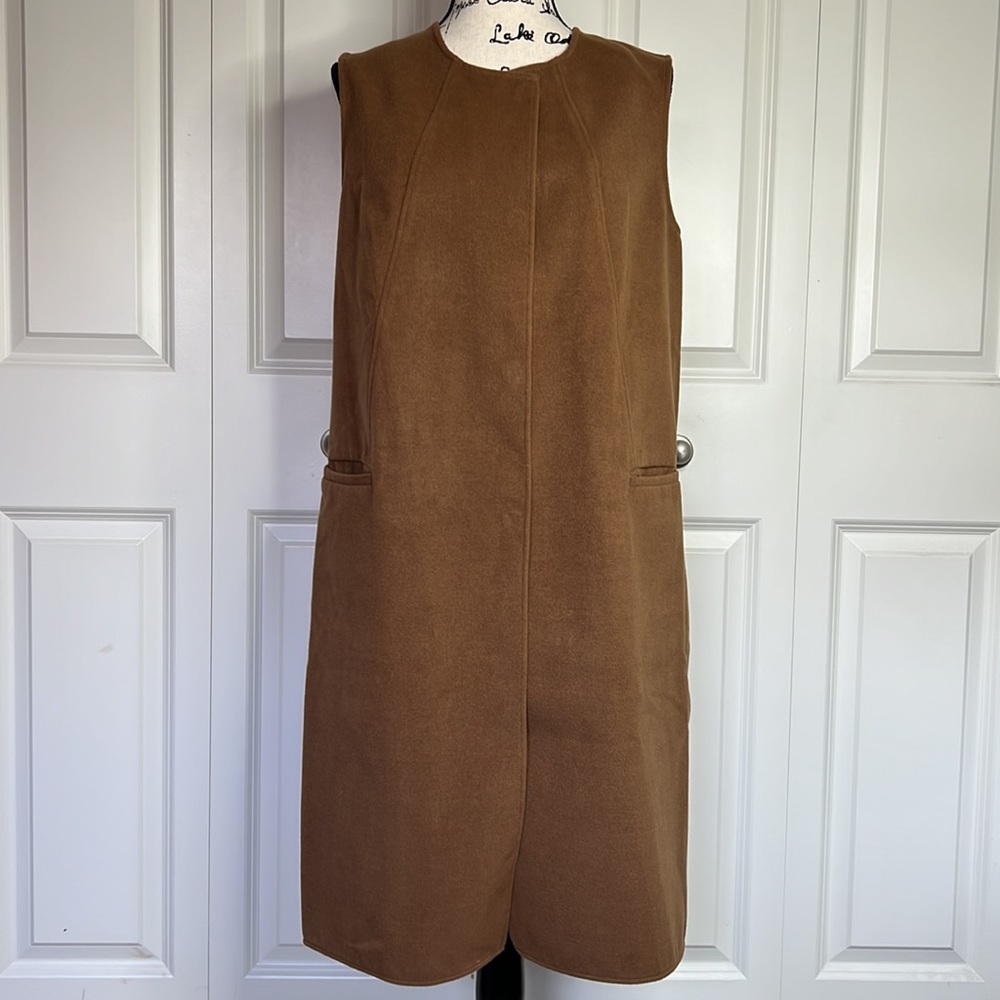 🎯❤️NWT Fair Child Long Snap-button Slit-seam Vest Jacket Top Size Medium